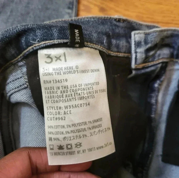 3x1 Made Here High Rise Frayed Hem Jeans in ACE(25) - Picture 9 of 9